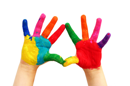 Painted child hands Painted child hands