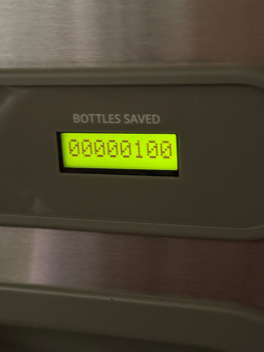 Bottles saved counter reads 100