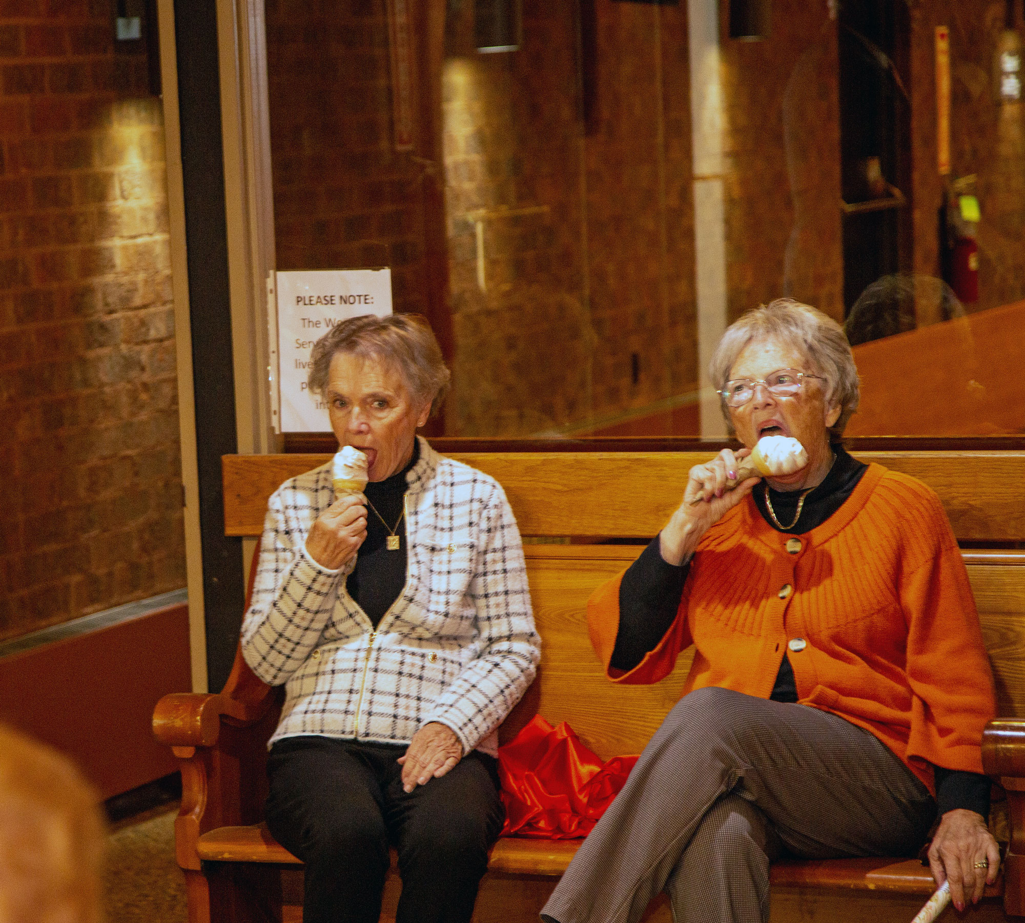 Members enjoying ice cream