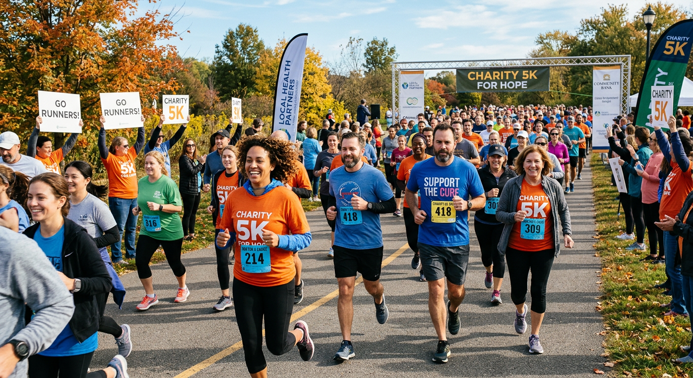 Charity 5K runners and walkers