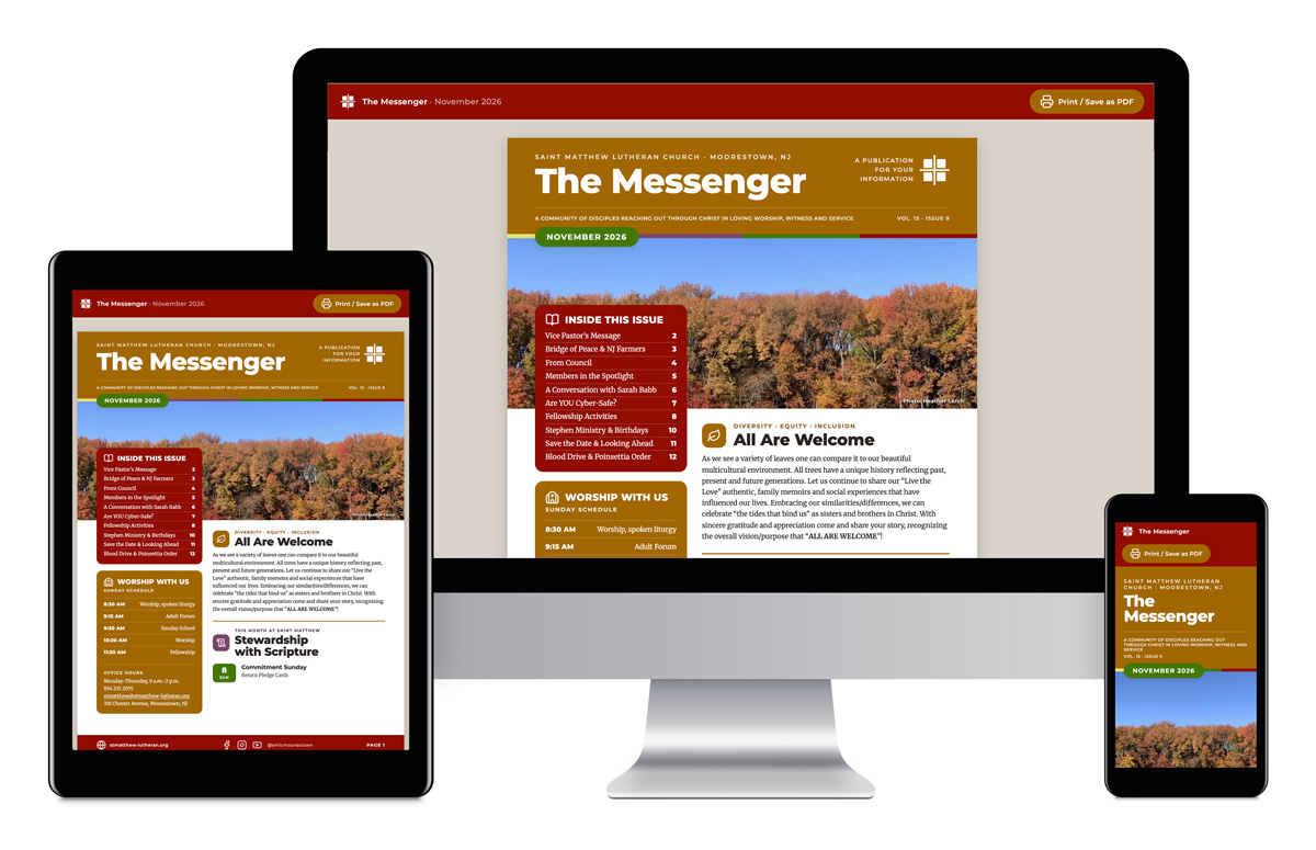 Pledge Cards Samples Read the November Messenger - Saint Matthew Lutheran Church